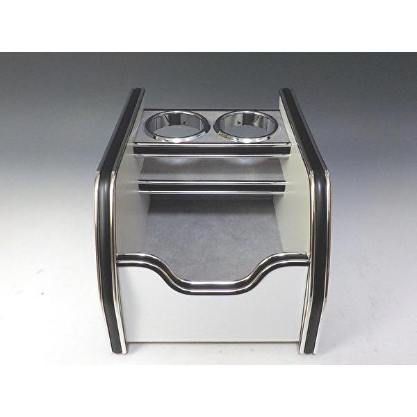 80系ハリアー（20/6〜）セカンドカップホルダー　　グレーウッド　BKｘシルバー