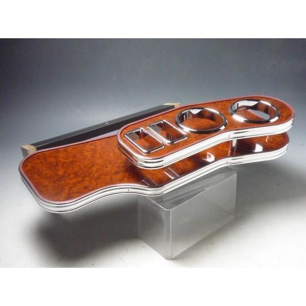 ＭＨ21/22ワゴンＲ　フロントテーブル Lライン ウッド 茶ｘフルメッキ