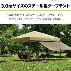 タープテント 1年保証 3m FIELDOOR...の詳細画像1