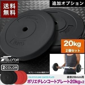 1年保証 バーベル 用 プレート 20kg 2個セット ポリエチレンコート 追加プレート ダンベルプレート バーベルシャフト 用 ダンベル 筋トレ トレーニン 送料無料｜onedollar8