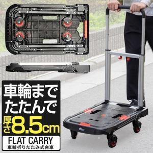 1年保証 台車 折りたたみ 軽量 5.3kg キャスターも畳める コンパクト 耐荷重80kg 小型 38cm×62cm ハンドル高さ調整3段階 業務用台車 手押し台車 送料無料｜bargainprice