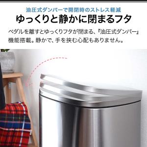 1年保証 ゴミ箱 50L ペダル開閉式 ステン...の詳細画像3