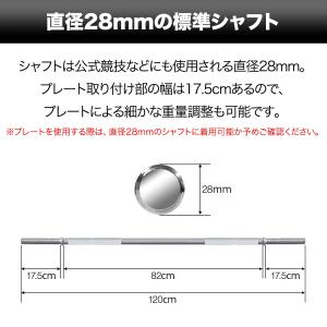 1年保証 バーベルシャフト バーベル 長さ12...の詳細画像3