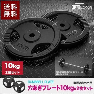 1年保証 バーベル 用 プレート 穴あき 10kg 2個セット 追加 ダンベルプレート ダンベル ウェイト 筋トレ ウエイト トレーニング 重り 交換 パーツ 送料無料