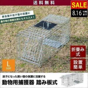 1年保証 動物捕獲器 アニマルトラップ Lサイズ 30x79x33cm 小動物 猫用 踏板式 バネ式 迷子猫 野良猫 犬 イタチ ねずみ 害獣 保護 簡単設置 安全設計 送料無料｜onedollar8