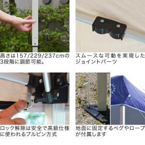 タープテント 安心の1年保証 2mx2m サイ...の詳細画像5