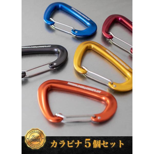 カラビナ おしゃれ キーホルダー カラフル５色セット アウトドア 釣り トレッキング キャンプ 登山...