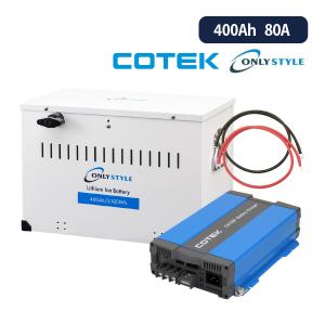 オンリースタイル リン酸鉄リチウムイオンバッテリー12v 5100Wh(400Ah)+高性能急速充電器 CX1280 セットSimpleBMS内蔵 直列接続不可カスタマイズ設定済｜onegain