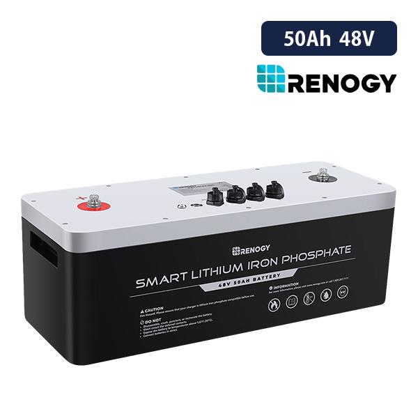 RENOGY スマート リン酸鉄リチウムイオンバッテリー 50AH 48V ヒート機能付き 直列接続...