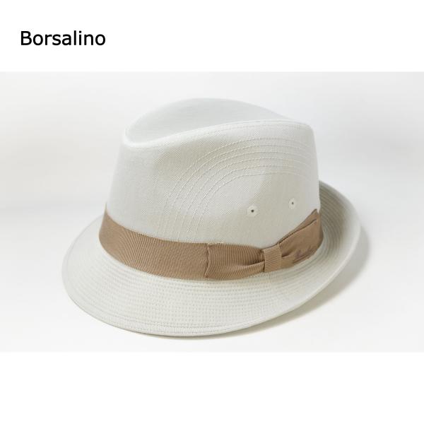 帽子　メンズ　春夏　チロル　無地綾織　ステッチ入り　ボルサリーノ