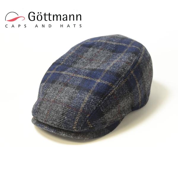 Gottmann　耳当てハンチング　チェック柄　帽子　メンズ　ゴットマン
