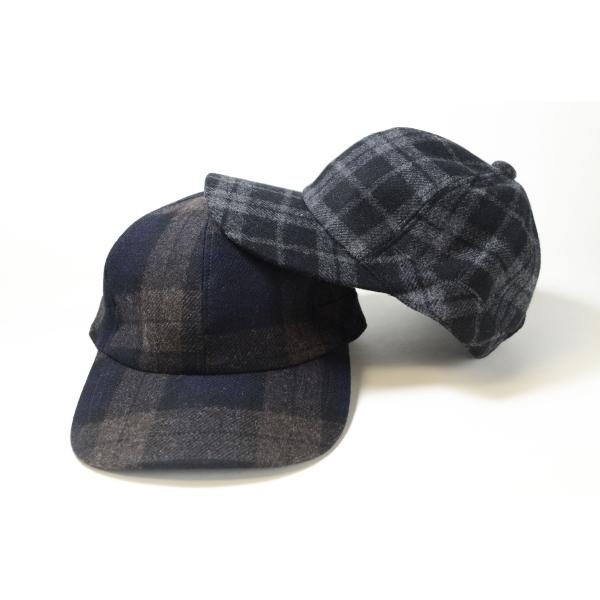 帽子　キャップ　フラノ　チェック柄