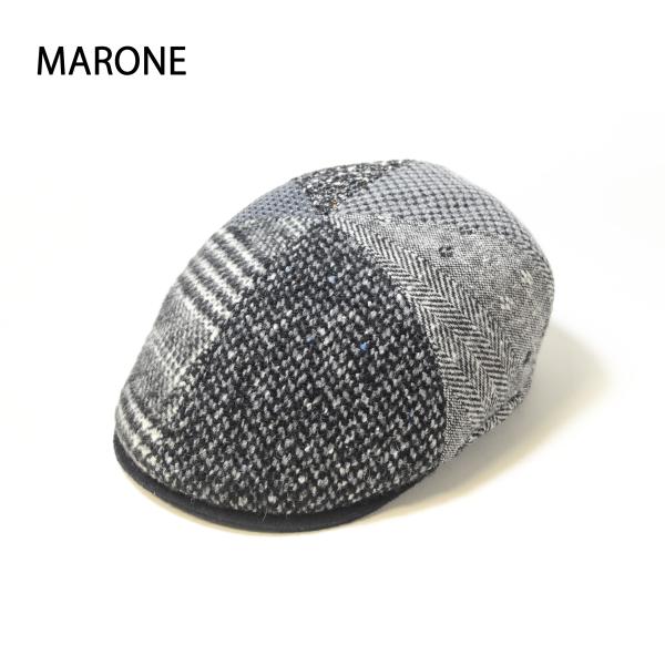 MARONE ハンチング　メンズ　帽子　パッチワーク　マローネ