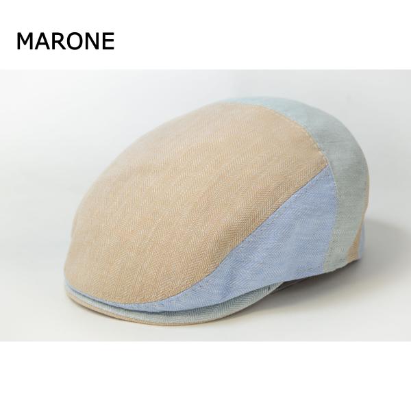MARONE　マローネ　ハンチング　メンズ　イタリア製　パッチワーク　帽子
