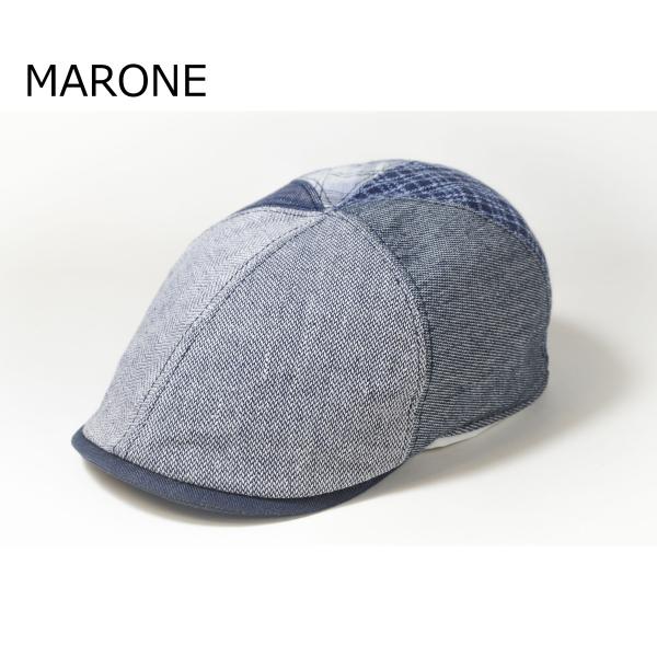 マローネ　六方ハンチング　イタリア　パッチワーク　帽子　メンズ　MARONE　　
