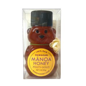 ハワイ ベアー ベビー ペレズゴールド ハニー 2oz くま はちみつ 花飾り付き 透明ケース入り｜onehoney