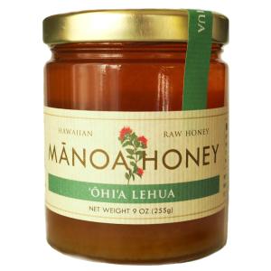 Manoa Honey ハワイ 芳醇な香り 深い甘さ 非加熱 はちみつ オヒアレフア ハニー 255g（9oz）｜onehoney