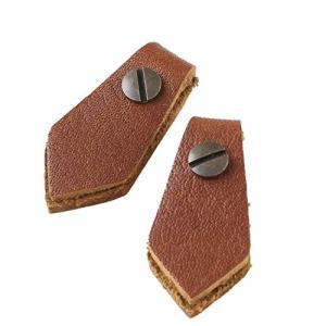 日本紐釦貿易 NBK 本革 ファスナー引き手パーツ ペンタゴン型 ネジ式カシメ付き 約15mm×30mm 茶 LSP-C ブラウン