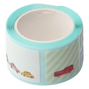 ゆにねーむ お名前布テープ カット レトロくるま 綿100% 44ピース入 AJUN-77