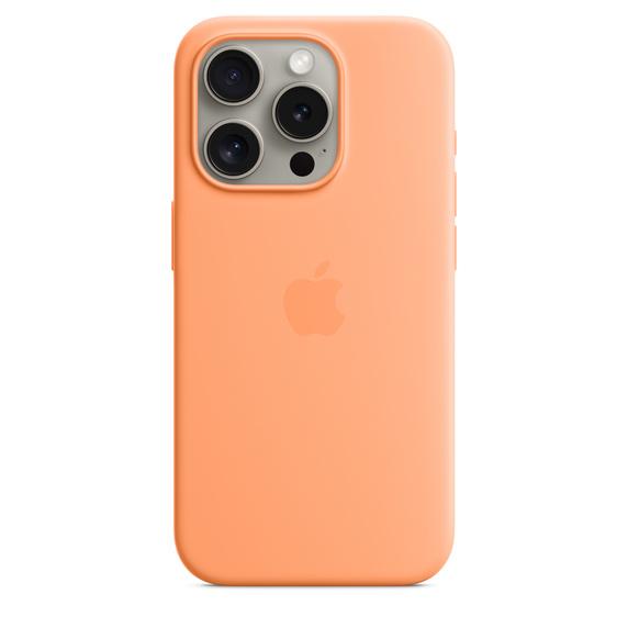 Apple iPhone 15 Pro シリコーンケース - オレンジソルベ MagSafe対応 /...
