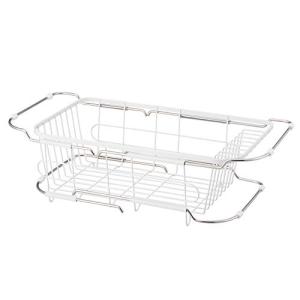 天馬(Tenma) シンクバスケット ホワイト 約23×48~57×15cm ファビエ スライド式2WAY