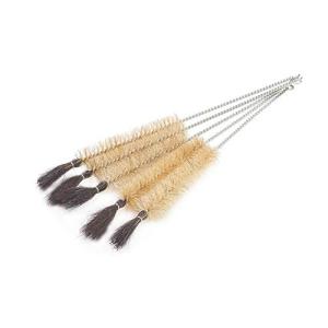 Utoolmart ロングチューブブラシ 試験管ブラシ カップブラシ 直径2cm 全長23cm 5個入り 細口瓶洗浄ブラシ 豚の毛 ストロー 注