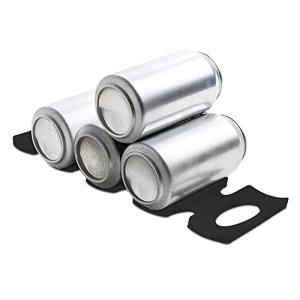 kwmobile 缶 収納 オーガナイザー シリコン製 - ビール缶 飲料缶 フード缶 冷蔵庫 棚 スタッカー 黒色