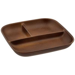 正和 Showa NH home 仕切り皿 木目 樹脂 スクエア ワンプレート L ブラウン クリーンコート 電子レンジ 食洗器対応 日本製 軽