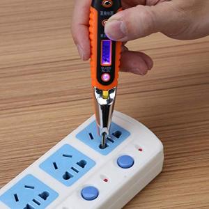 電圧テストペン デジタルAC/DC検出器ツールLEDディスプレイテストペン12-220Vホームツール