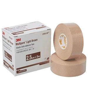 3M 包帯 粘着性綿布伸縮 ライトブラウン 2.5cm幅x5m 2巻