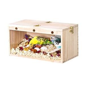 Aeon hum 巣箱 鳥の巣 繁殖ボックス インコ オウム孵化 繁殖箱 横式 天然木材 アクリル透明板 オカメ セキセイ ボタン コザクラ ハ