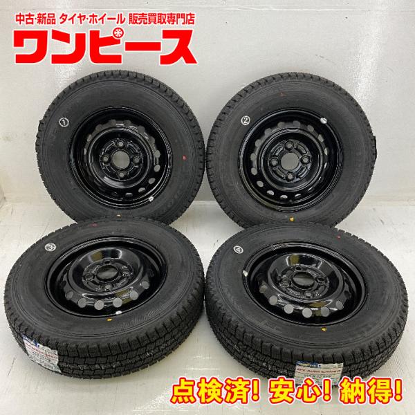 新品タイヤ 中古鉄ホイールセット 145R12 6PR(145/80R12 80/78N LT)相当...