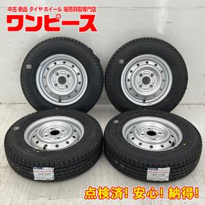 新品タイヤ 中古鉄ホイールセット 145R12 6PR (145/80R12 80/78N LT)相当 12×4B 4穴 PCD100 スズキ純正 グッドイヤー 冬  d808｜onepiecetire