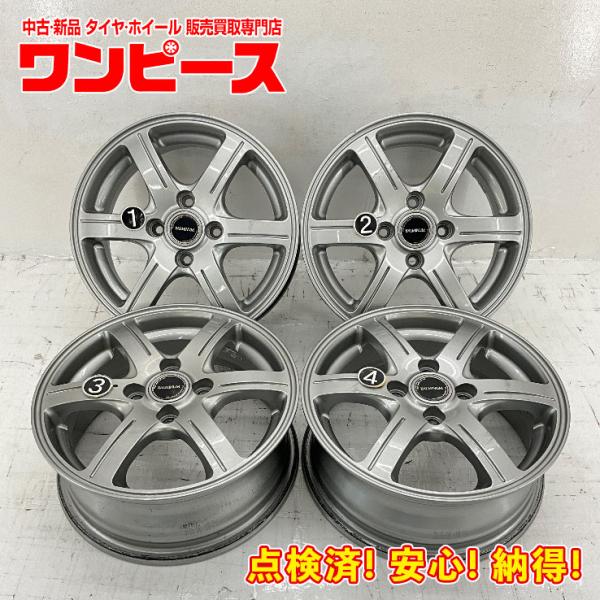 中古アルミホイール 4本セット 14×5.5J +45 4穴 PCD100 14インチ BRIDGE...