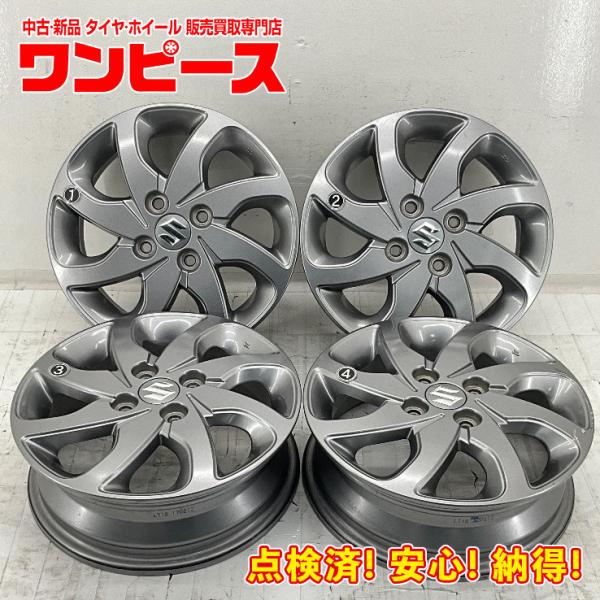 中古アルミホイール 4本セット 14×4.5J +50 4穴 PCD100 14インチ スズキ純正 ...