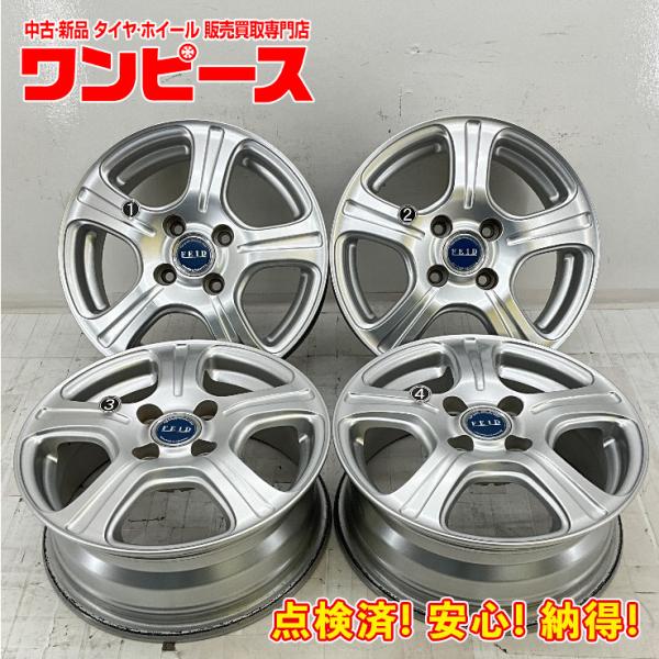 中古アルミホイール 4本セット 14×5.5J +45 4穴 PCD100 14インチ  FEID ...