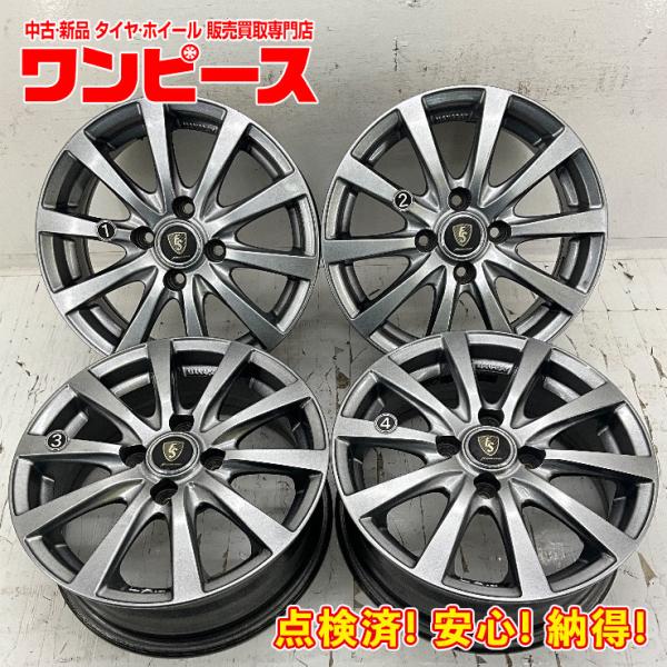 中古アルミホイール 4本セット 14×5.5J +38 4穴 PCD100 14インチ  MANAR...