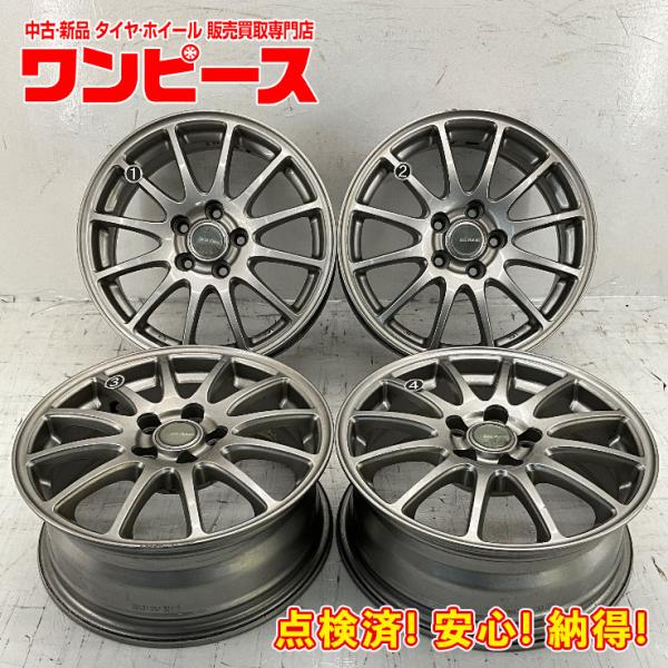 中古アルミホイール 4本セット 15×6J +45 5穴 PCD100 15インチ BRIDGEST...