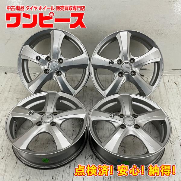 中古アルミホイール 4本セット 15×4.5J +45 4穴 PCD100 15インチ TOPY S...