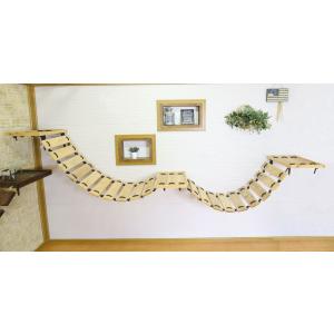 木製 ネコ用 吊り橋 キャットウォーク Wタイプ 軽量タイプ