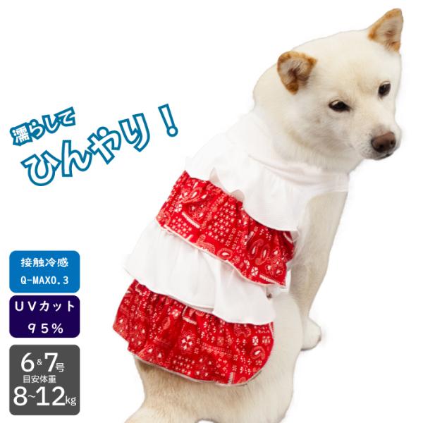 犬 服 犬服 柴犬 豆柴 中型犬 犬用品 ワンピース クール フリルワンピ 6号 7号 8〜12kg