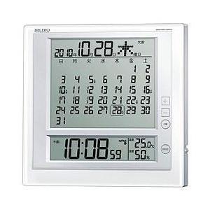セイコー(SEIKO) SQ422W 電波目覚まし時計 温湿度計付き マンスリーカレンダー 6曜カレ...