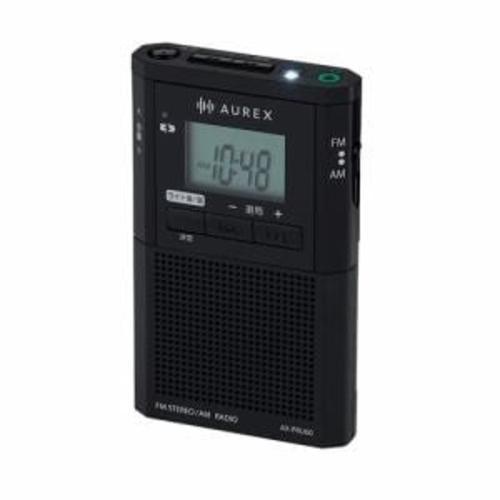 Aurex(オーレックス) AX-PRU60K ブラック ポケットラジオ デカ文字表示液晶パネル搭載...
