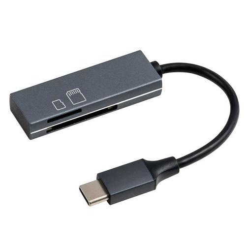 ナカバヤシ CRW-CSD89GY グレー USB2.0 Type-CアルミSD/microSDカー...