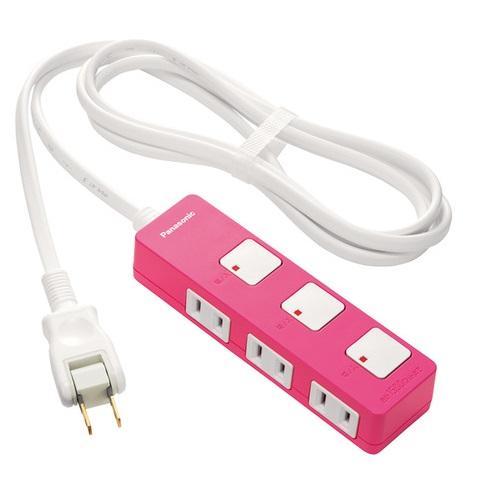 パナソニック(Panasonic) WHS2523NP ピンク 電源タップ 個別スイッチ 2ピン 3...
