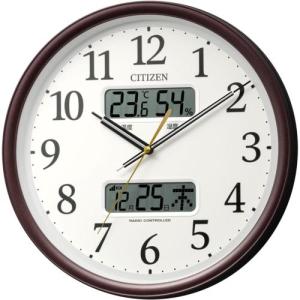 RHYTHM(リズム) 8FYA06-006 茶メタリック 電波掛け時計 温度 湿度 カレンダー 連続秒針