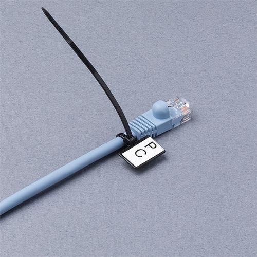 ミヨシ CW-MT100-BK 黒 マーカータイ 2.5×100mm 20本 表示シール付