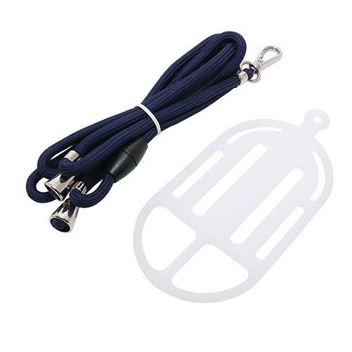 ナカバヤシ SAC-SB05/CNV クリア×ネイビー 7インチ対応 フリーサイズ スマホホルダー+...