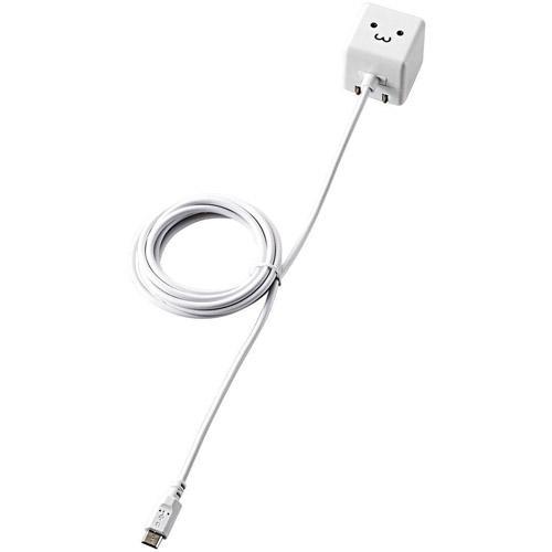 エレコム(ELECOM) MPA-ACMAC155WF ホワイトフェイス ケーブル一体型スマホ用AC...