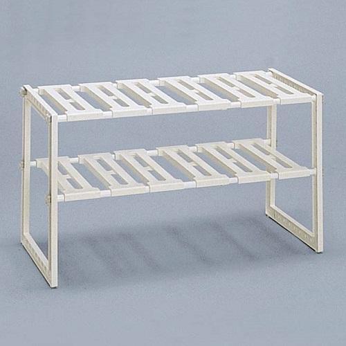 伸晃 VR-EX ホワイト キッチンシンク下フリーラック 伸縮タイプ